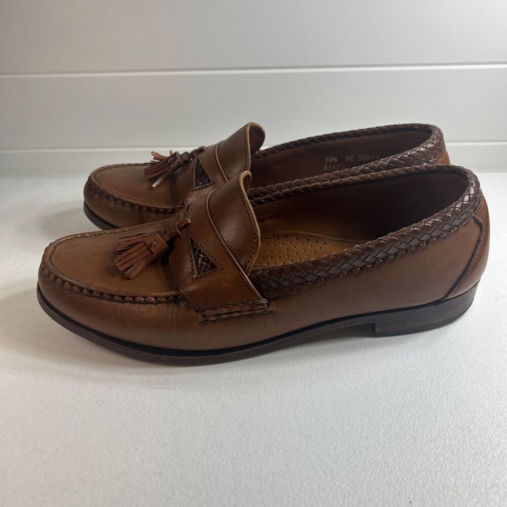 Allen Edmonds Men’s Shoes Size 10.5 EEE Tassel Loafers USA Made Brown Braided - Picture 3 of 12